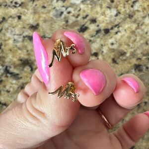 Gold 'Mrs' Earrings